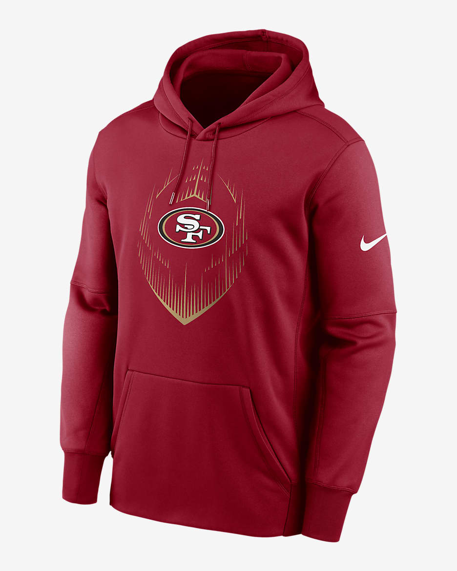 San Francisco 49ers Icon Men s Nike Therma NFL Pullover Hoodie. Nike